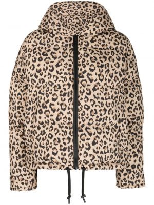 Leopard trykt lang pels Yves Salomon brun