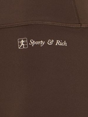 Teplákové nohavice s vysokým pásom Sporty & Rich hnedá