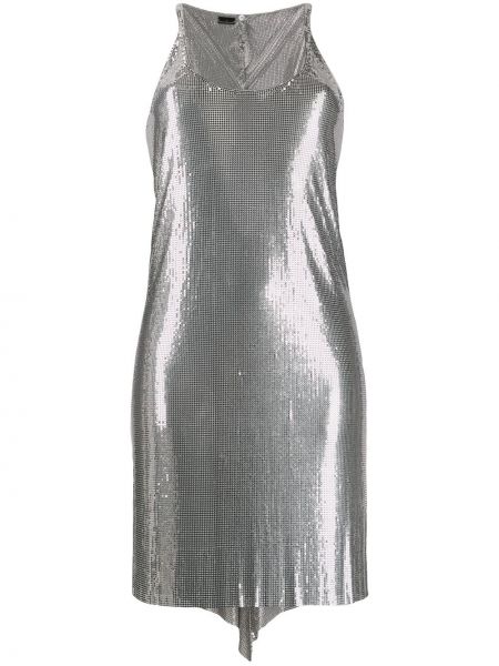 Κοκτέιλ φόρεμα από διχτυωτό Rabanne ασημί
