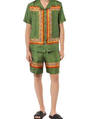 Шелковые шорты Nick Fouquet зеленые