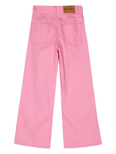 Jeansy z wysoką talią relaxed fit Marni różowe