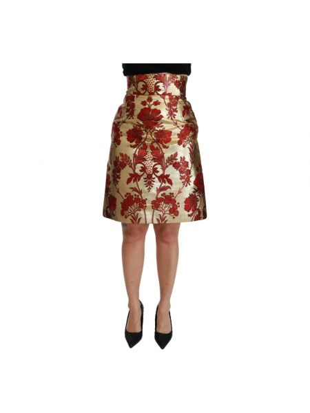 Haftowana mini spódniczka z wysoką talią Dolce And Gabbana