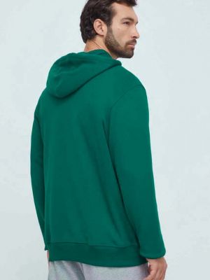 Bavlněná mikina s kapucí s potiskem Adidas Originals zelená