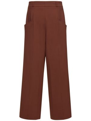 Spodnie wełniane oversize Bonsai brązowe