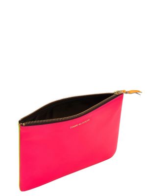 Kožna clutch torbica Comme Des Garçons Wallet ružičasta