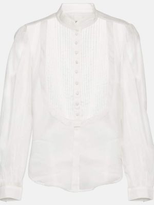 Bavlněná hedvábná košile Isabel Marant bílá