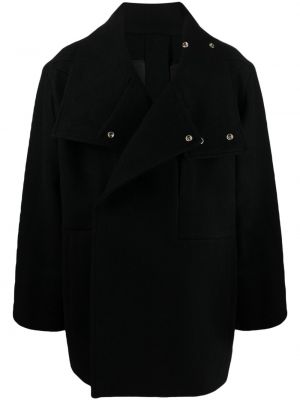 Vlněný kabát Rick Owens černý