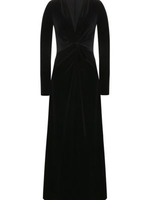 Бархатное платье Ganni черное