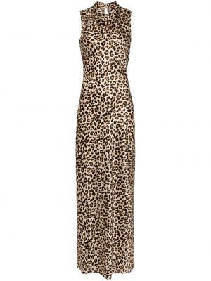 Robe longue à imprimé à imprimé léopard Veronica Beard