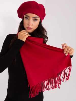 Плетен шал Fashionhunters винено червено
