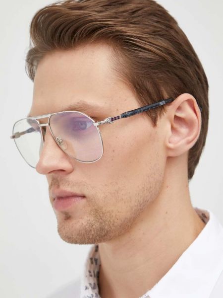 Серебряные очки солнцезащитные Gucci
