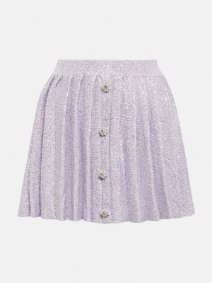 Mini falda con lentejuelas plisada Self-portrait violeta