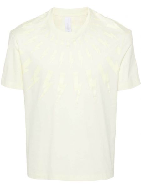 T-shirt en coton à imprimé Neil Barrett jaune
