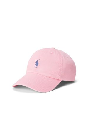 Gorra con bordado de algodón Polo Ralph Lauren rosa
