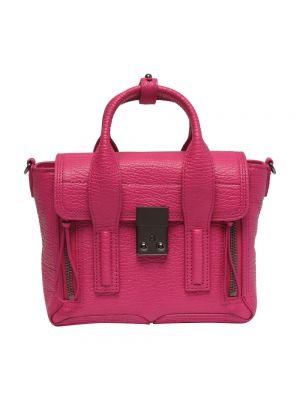 Torba na ramię na zamek w paski z paskiem 3.1 Phillip Lim - różowy