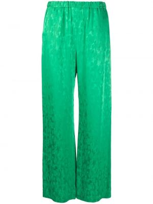 Pantaloni din satin din jacard Msgm verde