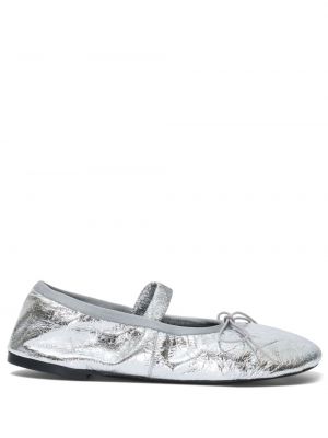 Pantofi cu toc din piele Proenza Schouler argintiu