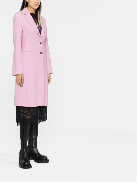 Růžový vlněný kabát Versace