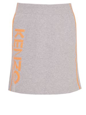 Хлопковая юбка мини Kenzo серая