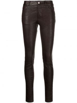 Pantaloni din piele skinny fit Zadig&voltaire maro