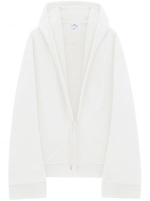 Pamučna hoodie s kapuljačom Courreges bijela