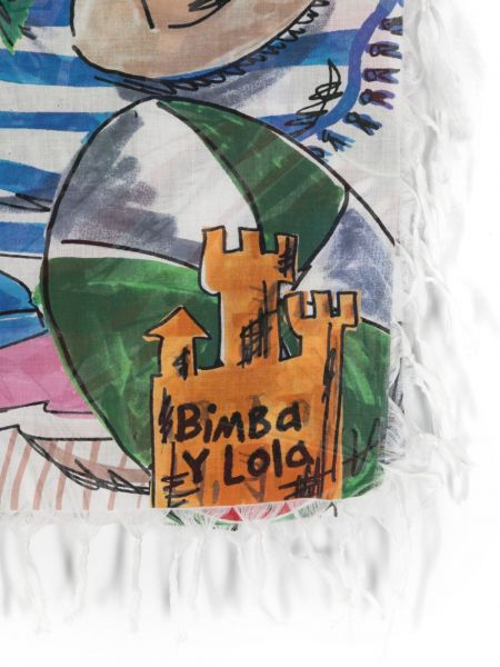 Raštuotas šalikas su kutais Bimba Y Lola balta