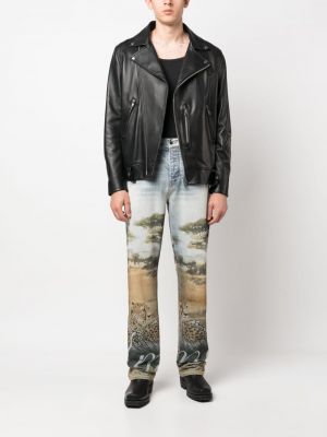 Straight jeans aus baumwoll mit print Amiri