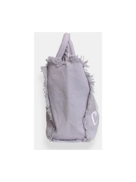 Bolso shopper de algodón con estampado con flecos Mc2 Saint Barth violeta