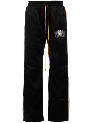 Βελούδινο αθλητικό παντελόνι με κέντημα Rhude μαύρο