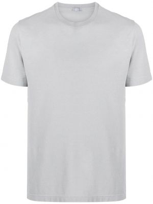 Βαμβακερή μπλούζα με στρογγυλή λαιμόκοψη Zanone γκρι