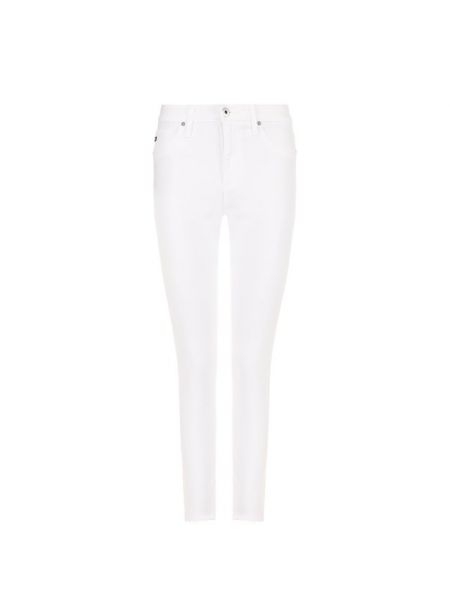 Укороченные зауженные джинсы однотонные Ag, белые