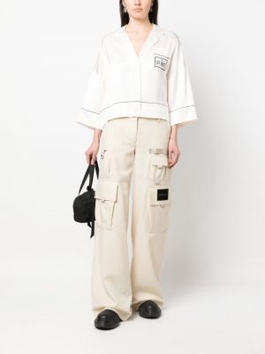 Kalhoty relaxed fit Off-white bílé