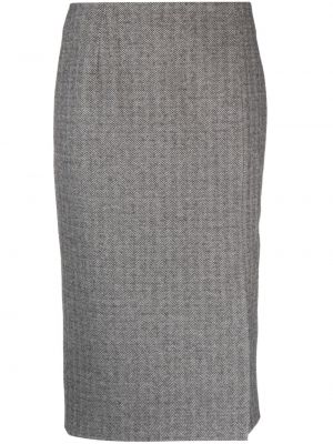 Midi φούστα με μοτίβο ψαροκόκαλο Manuel Ritz γκρι
