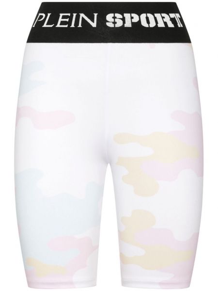 Shorts de sport à imprimé à imprimé camouflage Plein Sport blanc