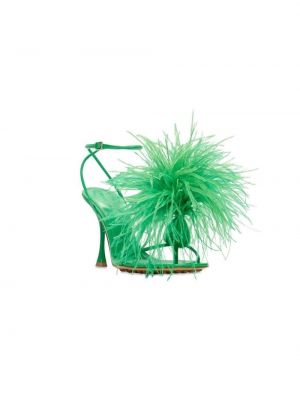 Puntíkaté kožené sandály z peří Fashion Concierge Vip zelené