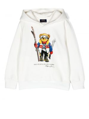 Hoodie för tjejer Ralph Lauren Kids vit