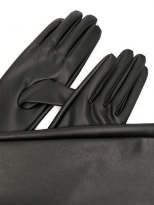 Rękawiczki skórzane Issey Miyake czarne