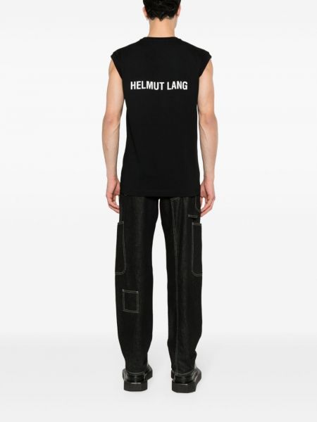 T-krekls bez piedurknēm ar apdruku Helmut Lang melns