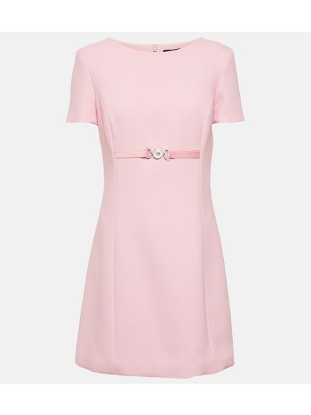 Платье мини из крепа Versace розовое