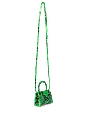 Кожени шопинг чанта Balenciaga зелено