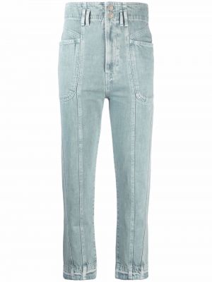 Proste jeansy z wysoką talią Isabel Marant Etoile niebieskie
