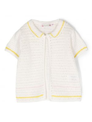 Cardigan a righe Bonpoint bianco