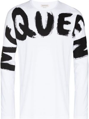 Trykt t-skjorte Alexander Mcqueen hvit