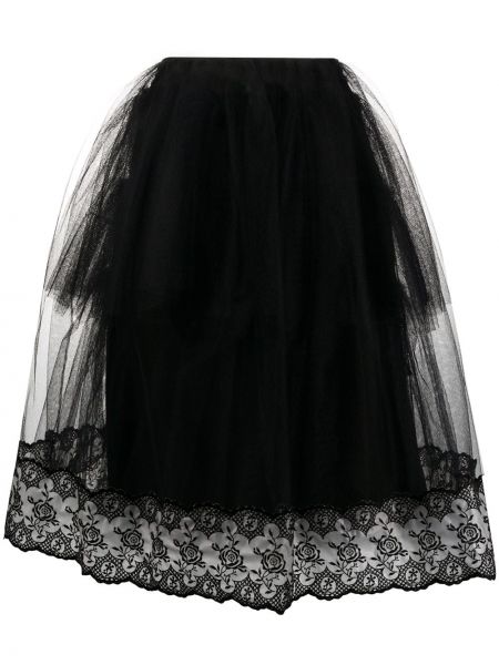 Falda midi de tul Simone Rocha negro