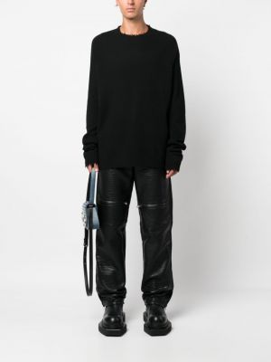 Distressed pullover mit rundem ausschnitt Frei-mut schwarz