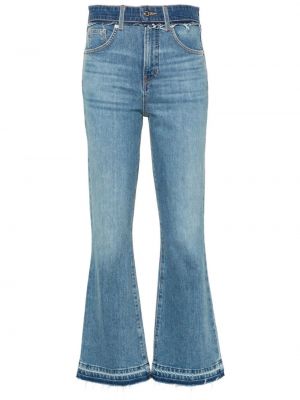 Zvonové džíny s vysokým pasem Veronica Beard modré