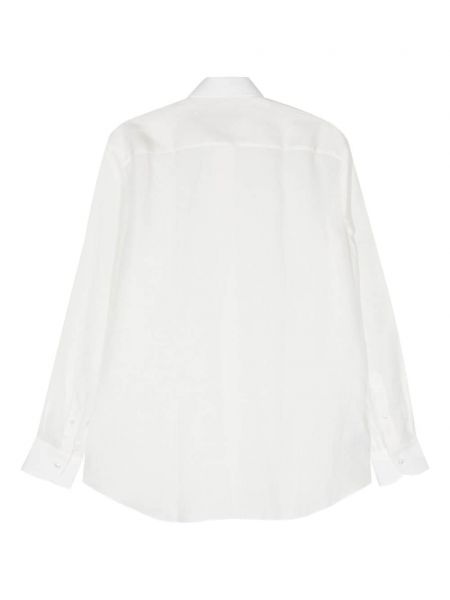 Lněná košile Brioni bílá