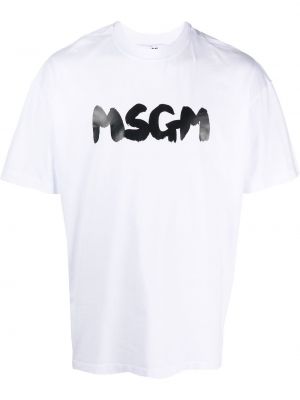 T-shirt aus baumwoll mit print Msgm weiß