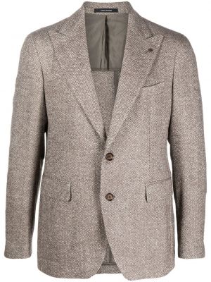 Ull lang blazer Tagliatore brun