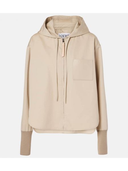 Hætte bomuld jakke Loewe beige